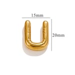 Gold color / 1 Piece Classic Simple Style Letter U Shape Stainless Steel  Gold Color Women's Pendant Picture21